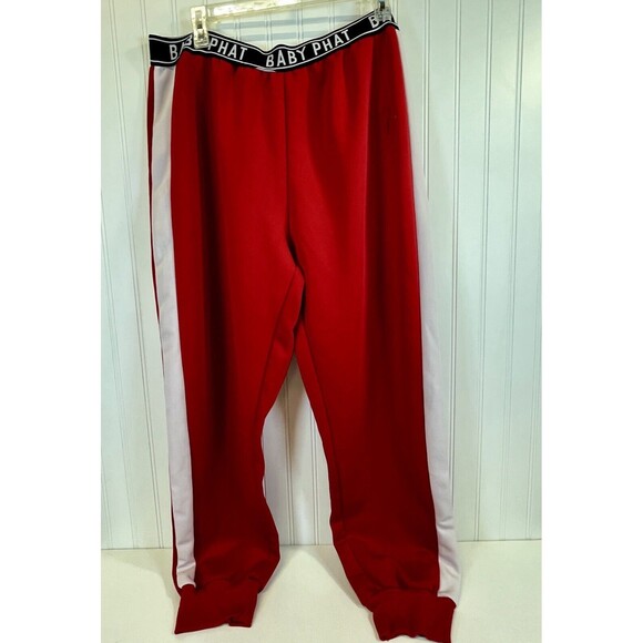 Baby Phat The Collection Mens Red Athletic joggers. Elastic Logo Waistband. Sz3X - Picture 2 of 9